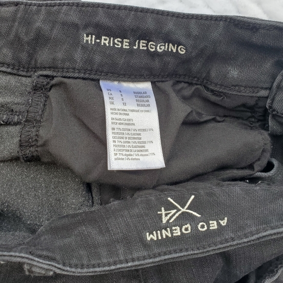 AEO 360° Super Stretch Hi-Rise Black Jegging Size 8 Regular - Picture 7 of 15